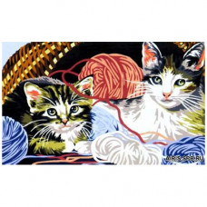 MRC1531-365 Канва с рисунком MARGOT 'Котята с клубком' 40*50 см