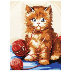 SE926-240 Канва с рисунком SEG de Paris 'Игривый кот' 40*50 см