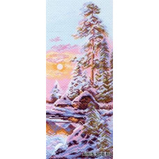 1205 Канва с рисунком 'Матренин посад' 'Зимнее утро', 24*47 см
