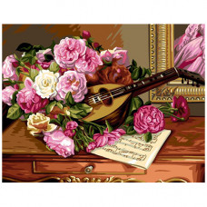 9880.0142.0507 Канва с рисунком Royal Paris 'Розы и ноты' 45*60 см